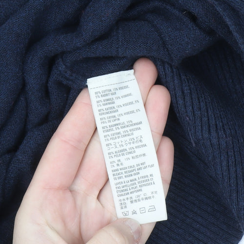 Hollister Womens Blue Ruffle Edge Cardigan XS Long Sleeve Knitwear