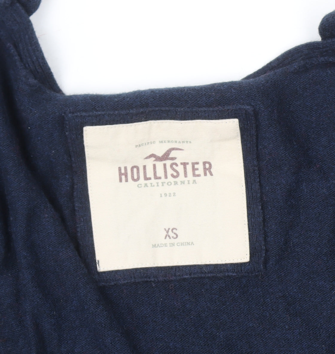 Hollister Womens Blue Ruffle Edge Cardigan XS Long Sleeve Knitwear