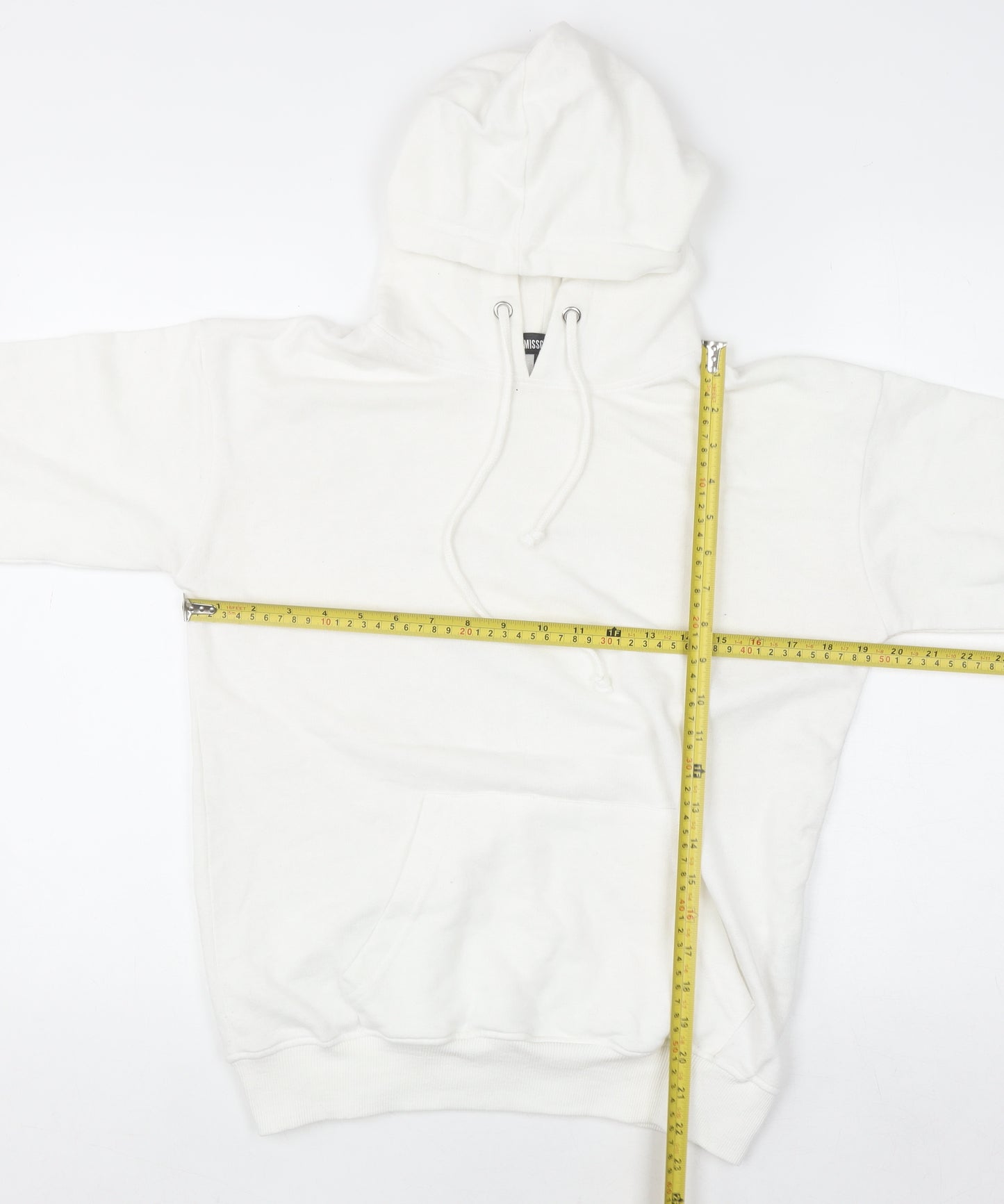 Missguided Women's White Pullover Hoodie Size 6 Cotton Blend