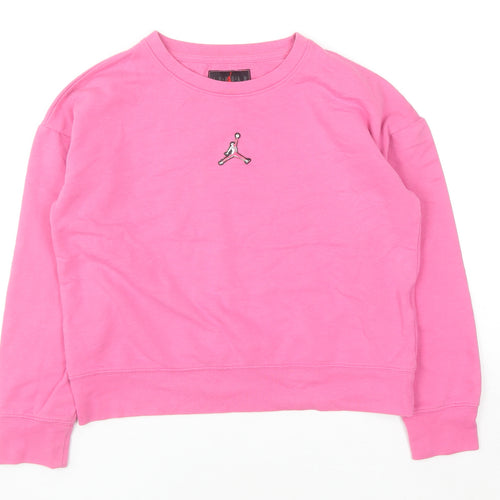 Jordan Girls Pink Crew Neck Pullover Sweatshirt 10-12 Years