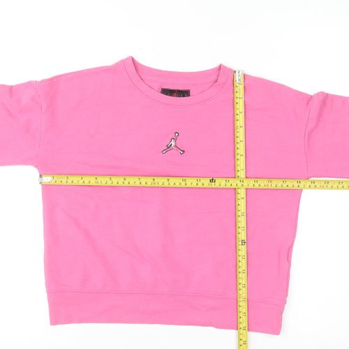 Jordan Girls Pink Crew Neck Pullover Sweatshirt 10-12 Years