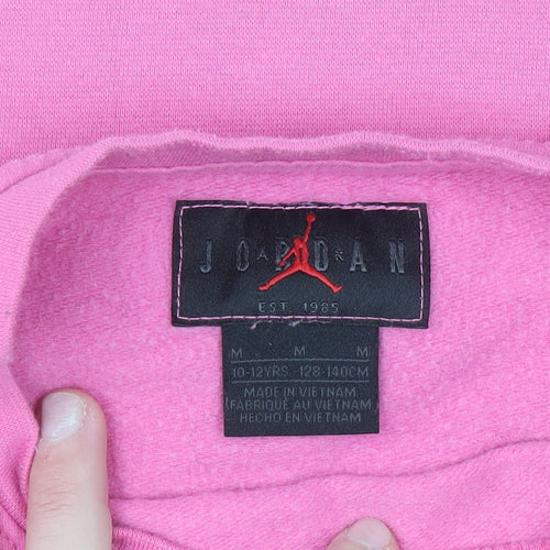 Jordan Girls Pink Crew Neck Pullover Sweatshirt 10-12 Years