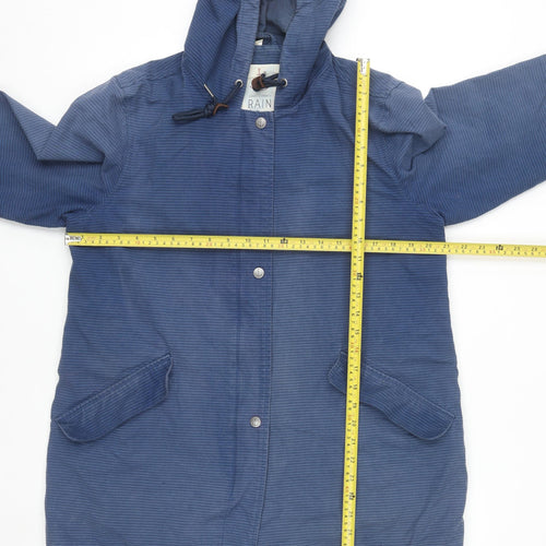 Seasalt Cornwall Women's Blue Hooded Waterproof Rain Coat Size 14