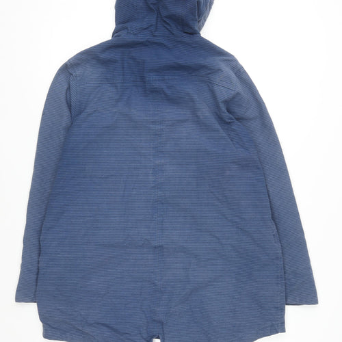 Seasalt Cornwall Women's Blue Hooded Waterproof Rain Coat Size 14