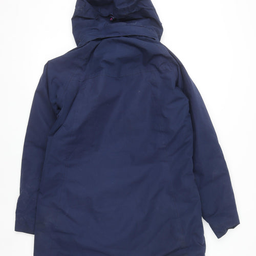 Trespass Women's Navy Waterproof Hooded Parka Coat Size 14 L