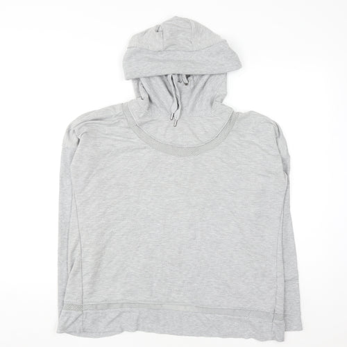 Yogalicious Womens Grey Wrap Back Hooded Pullover XL Lightweight Hoodie