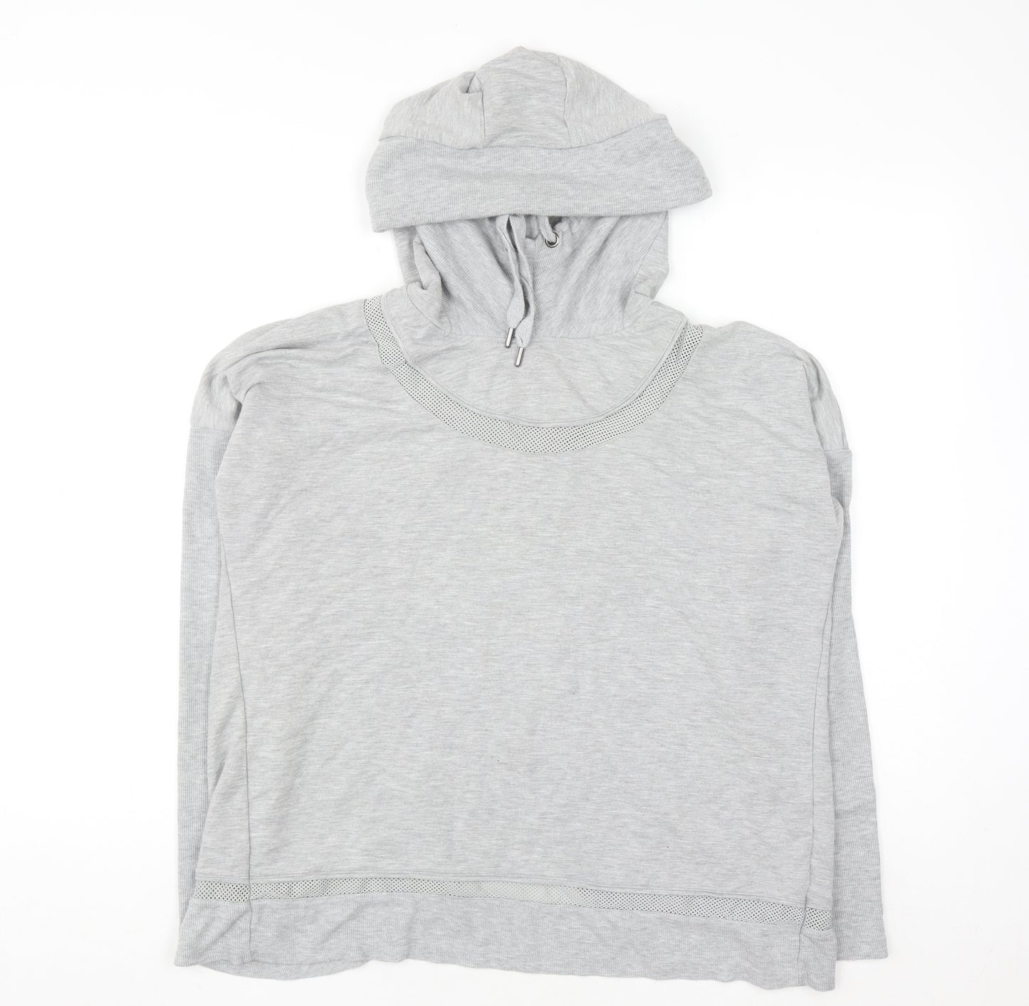 Yogalicious Womens Grey Wrap Back Hooded Pullover XL Lightweight Hoodie