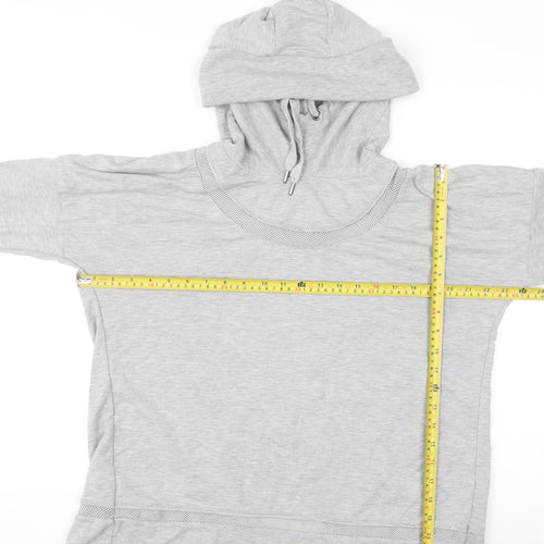Yogalicious Womens Grey Wrap Back Hooded Pullover XL Lightweight Hoodie
