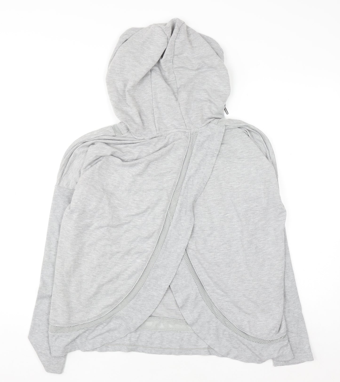 Yogalicious Womens Grey Wrap Back Hooded Pullover XL Lightweight Hoodie