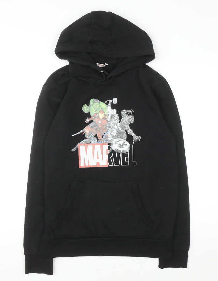Marvel Men's Black Pullover Hoodie M Avengers Graphic Fleece
