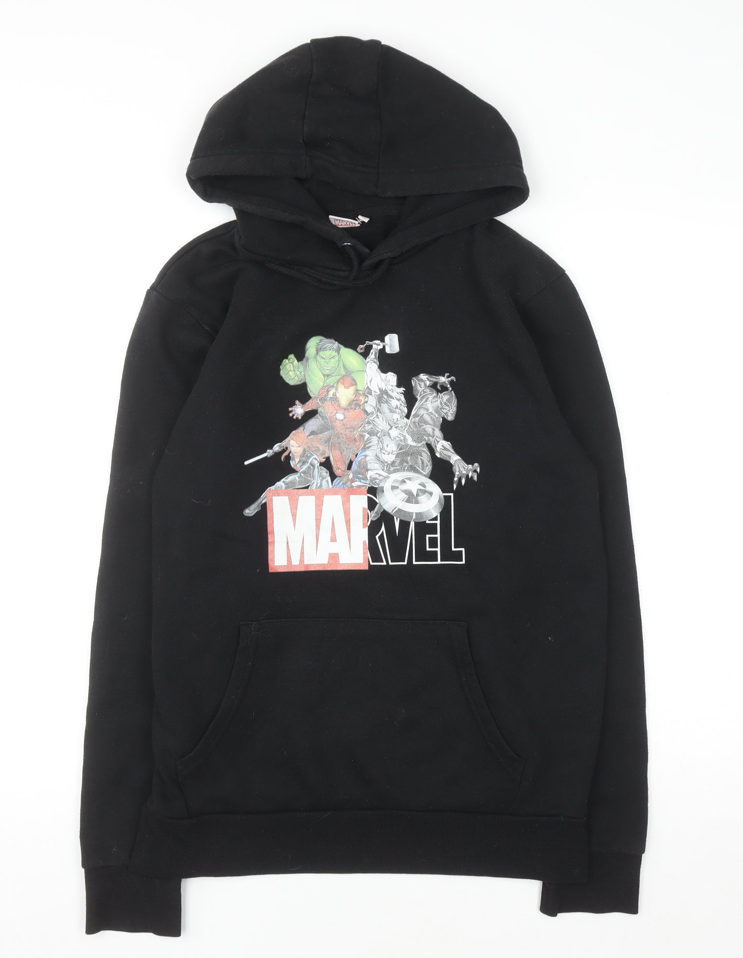 Marvel Men's Black Pullover Hoodie M Avengers Graphic Fleece