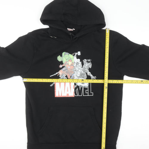 Marvel Men's Black Pullover Hoodie M Avengers Graphic Fleece
