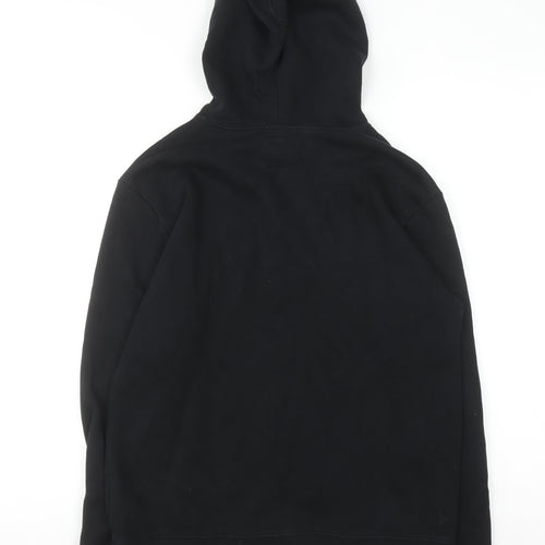 GAP Womens Black XS Pullover Hoodie Cotton Blend Logo Sweatshirt