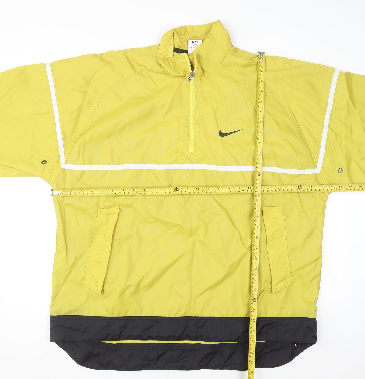 Nike Womens Yellow L Windbreaker Reflective 1/2 Zip Sports Jacket