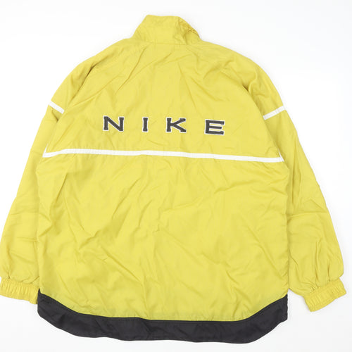 Nike Womens Yellow L Windbreaker Reflective 1/2 Zip Sports Jacket