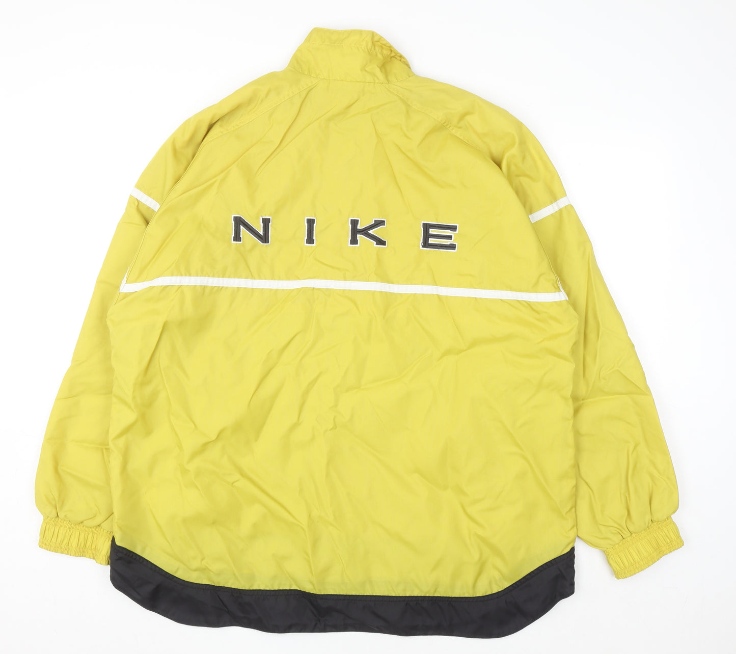 Nike Womens Yellow L Windbreaker Reflective 1/2 Zip Sports Jacket