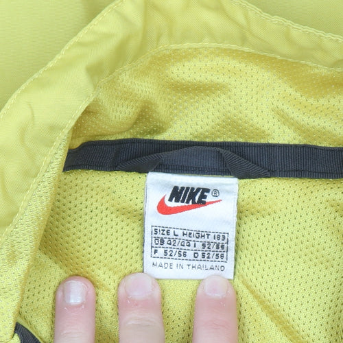 Nike Womens Yellow L Windbreaker Reflective 1/2 Zip Sports Jacket