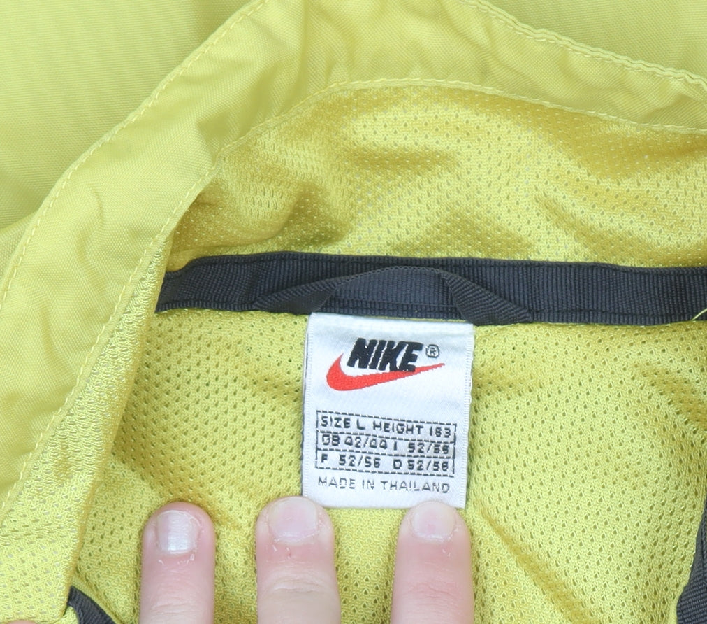Nike Womens Yellow L Windbreaker Reflective 1/2 Zip Sports Jacket