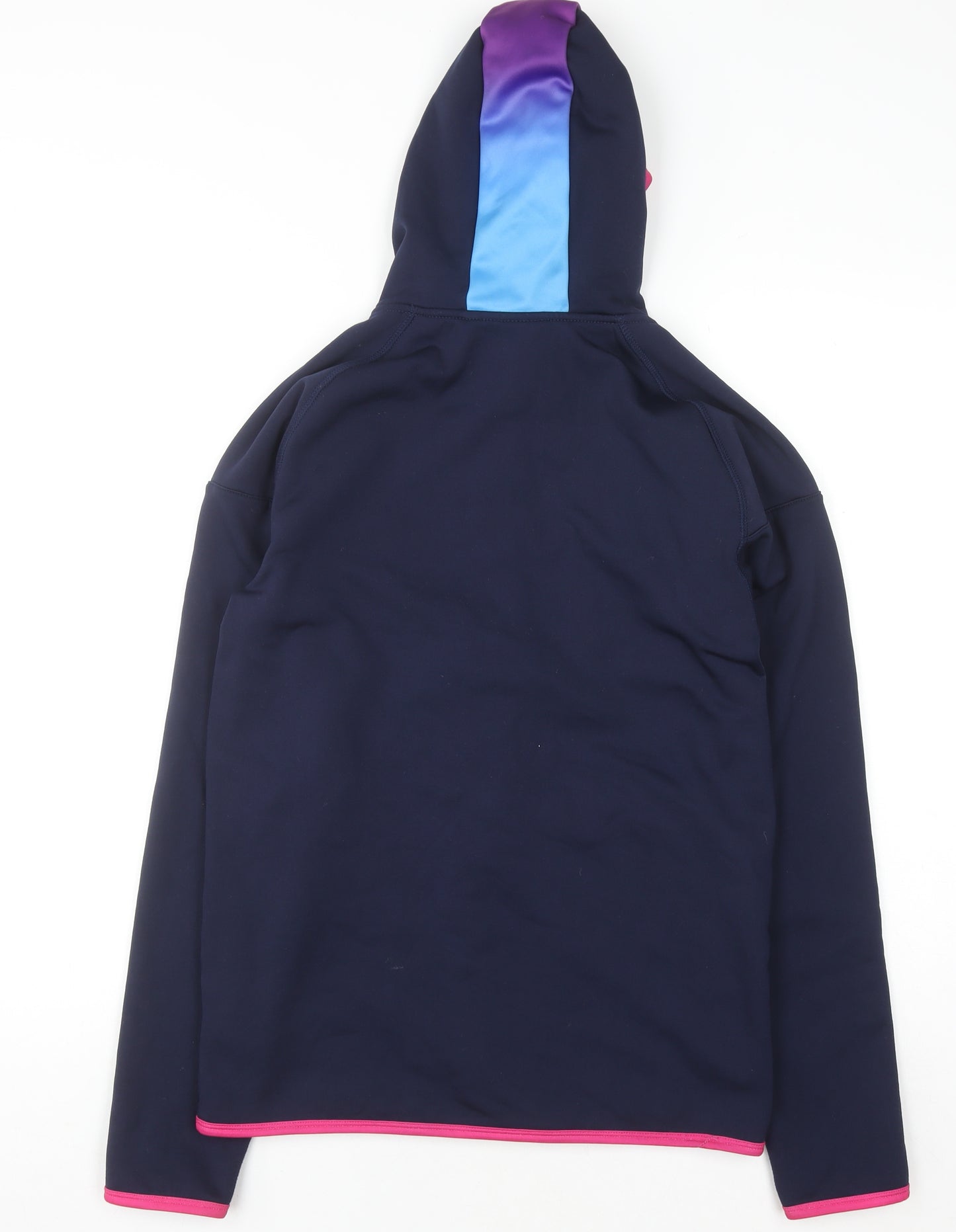 Flyhawk Womens Blue Track Jacket Size 12 Hooded Full Zip Netball Activewear
