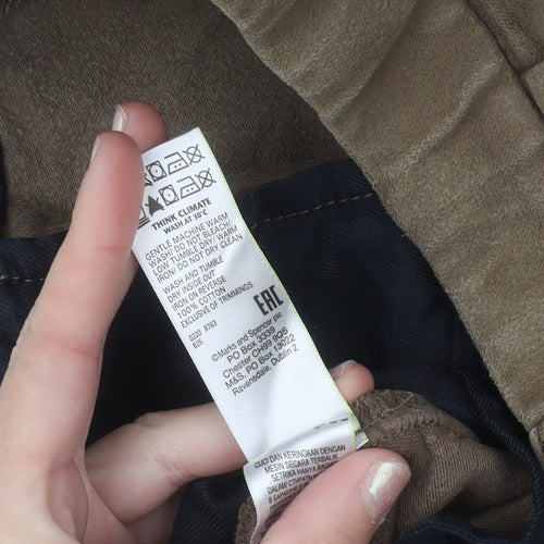 Marks and Spencer Men's Brown Regular Fit Chino Trousers 36W 31L