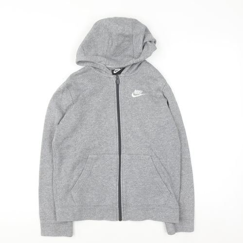 Nike Boys Grey Full Zip Hoodie Size M 137-147cm Standard Fit