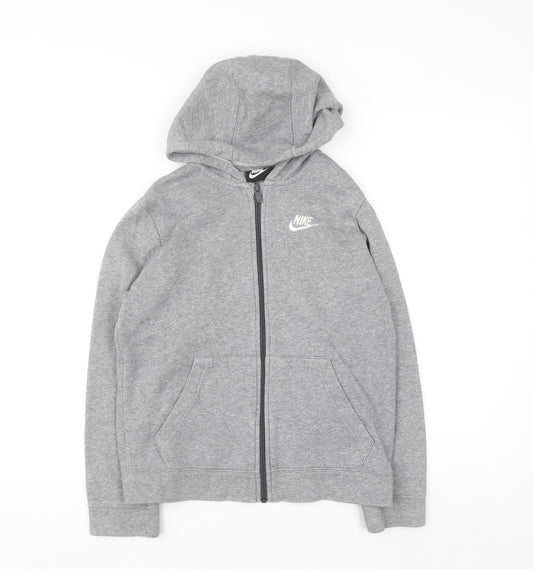 Nike Boys Grey Full Zip Hoodie Size M 137-147cm Standard Fit