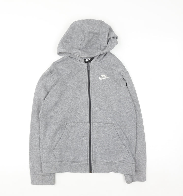 Nike Boys Grey Full Zip Hoodie Size M 137-147cm Standard Fit