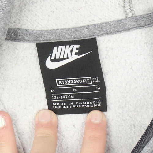 Nike Boys Grey Full Zip Hoodie Size M 137-147cm Standard Fit
