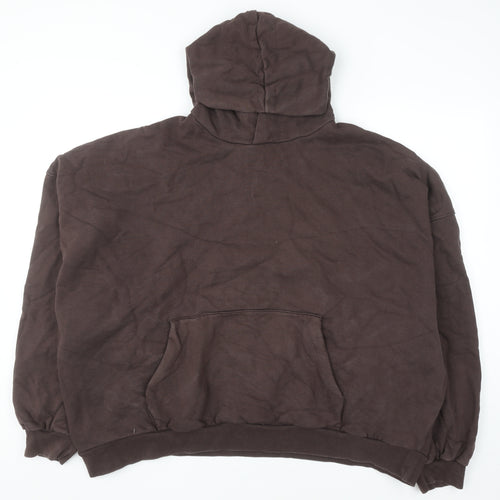 ASOS Design Women Brown 2XL Pullover Hoodie Cotton Blend