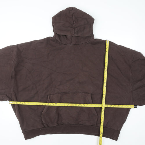 ASOS Design Women Brown 2XL Pullover Hoodie Cotton Blend