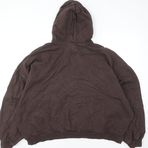 ASOS Design Women Brown 2XL Pullover Hoodie Cotton Blend