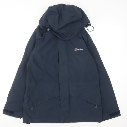 Berghaus Women's Navy Waterproof Gore-Tex Hooded Mid-Length Jacket Size 10