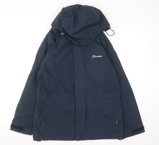 Berghaus Women's Navy Waterproof Gore-Tex Hooded Mid-Length Jacket Size 10