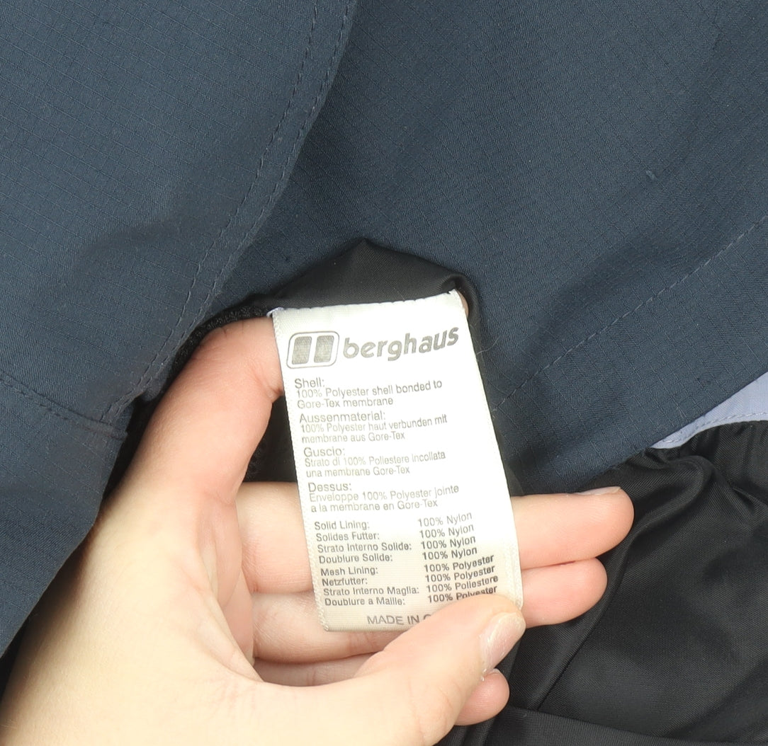 Berghaus Women's Navy Waterproof Gore-Tex Hooded Mid-Length Jacket Size 10