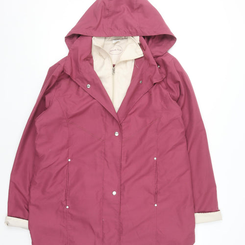Gabriella Vicenza Womens Pink Size 14 Hooded Rain Coat Lightweight Polyester