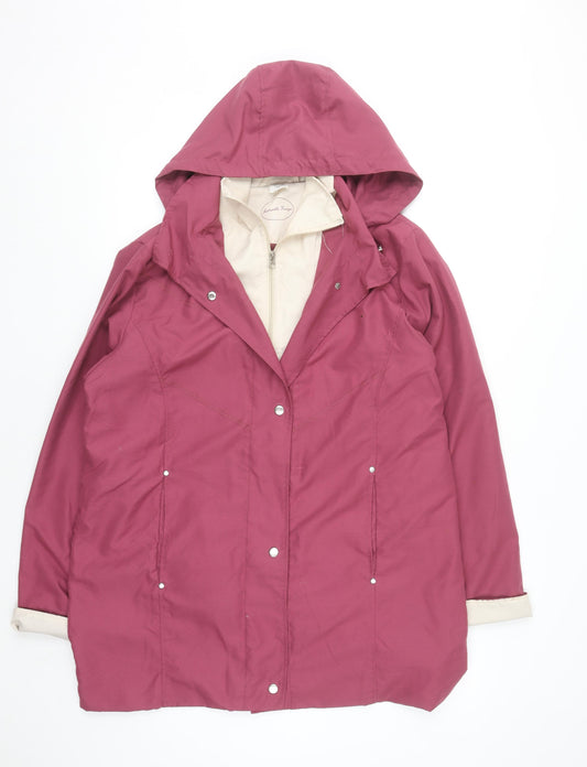 Gabriella Vicenza Womens Pink Size 14 Hooded Rain Coat Lightweight Polyester