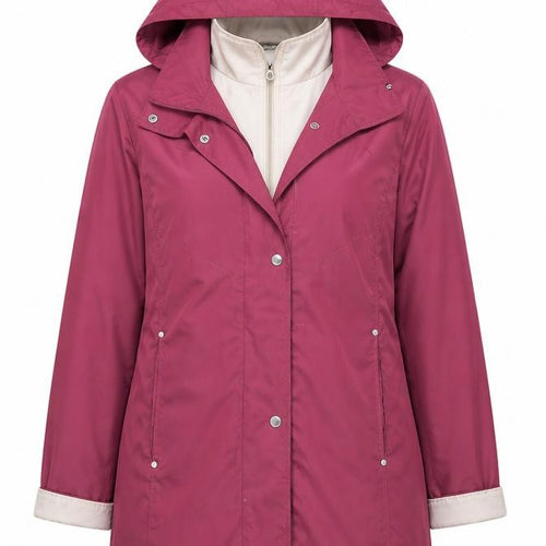 Gabriella Vicenza Womens Pink Size 14 Hooded Rain Coat Lightweight Polyester