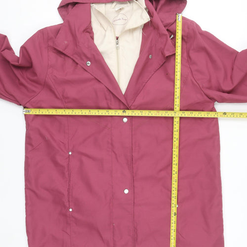 Gabriella Vicenza Womens Pink Size 14 Hooded Rain Coat Lightweight Polyester