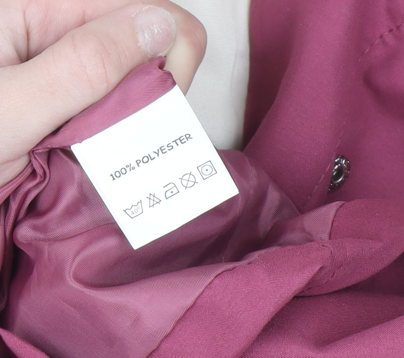 Gabriella Vicenza Womens Pink Size 14 Hooded Rain Coat Lightweight Polyester