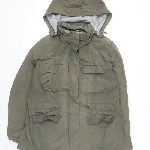 Kew Women’s Green Cotton Hooded Parka Jacket Size 14