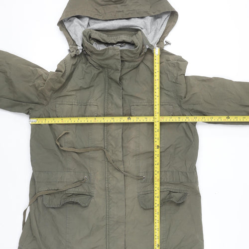 Kew Women’s Green Cotton Hooded Parka Jacket Size 14