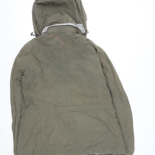 Kew Women’s Green Cotton Hooded Parka Jacket Size 14