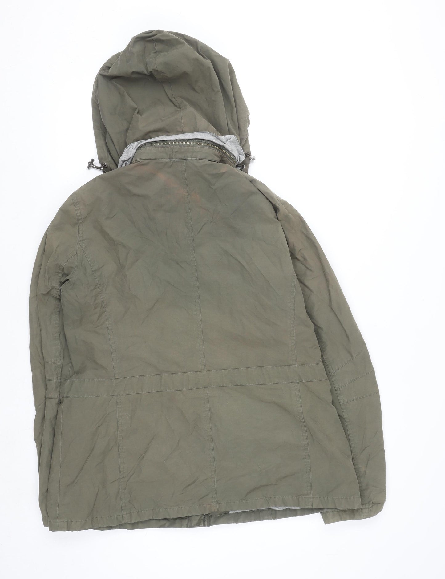 Kew Women’s Green Cotton Hooded Parka Jacket Size 14