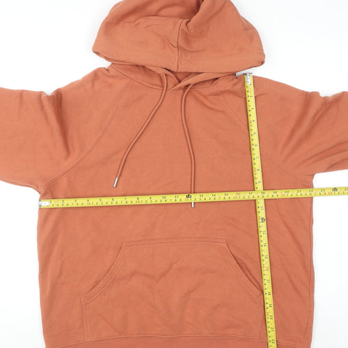 H&M Women’s Rust Orange Pullover Hoodie Size M Cotton Blend