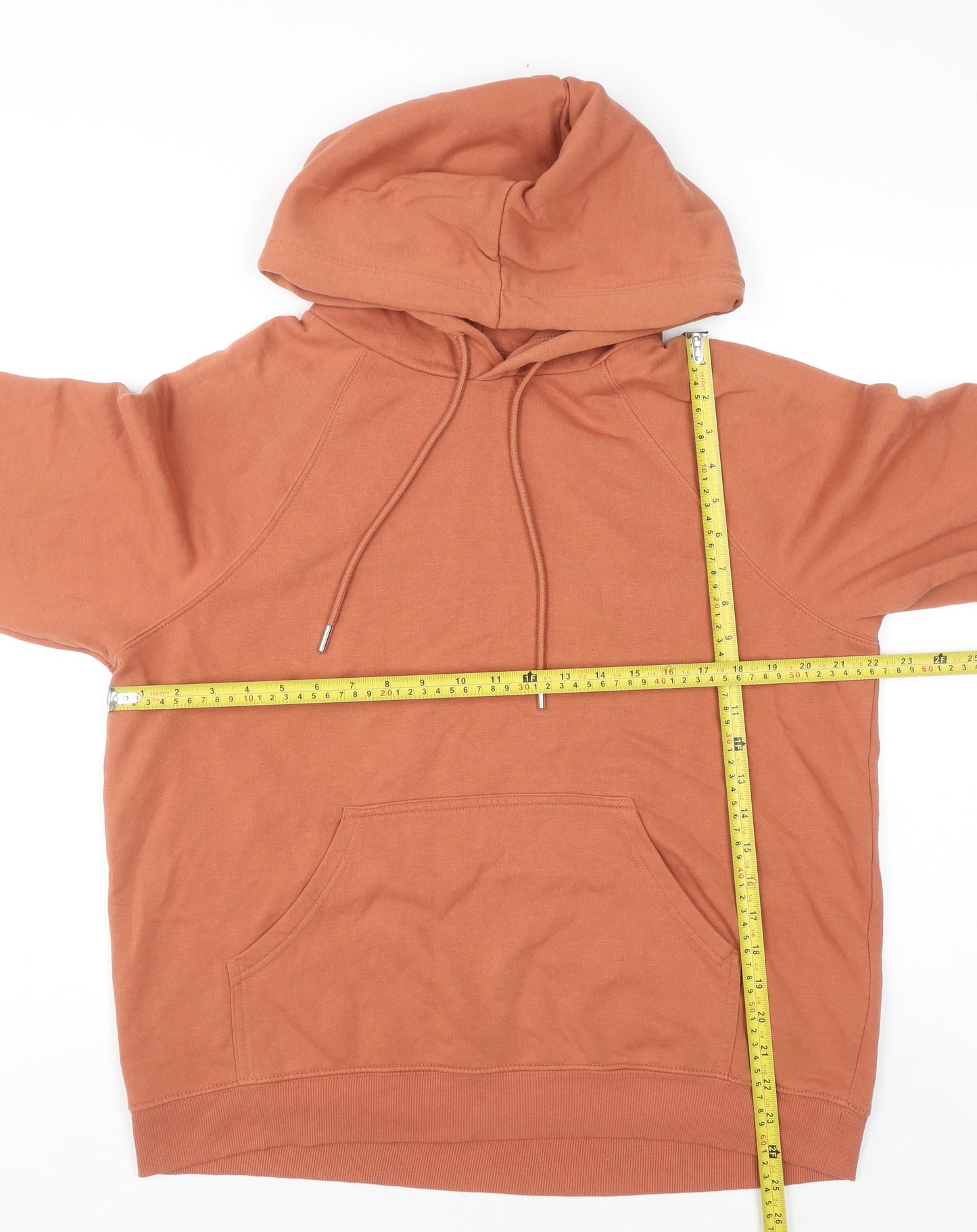 H&M Women’s Rust Orange Pullover Hoodie Size M Cotton Blend