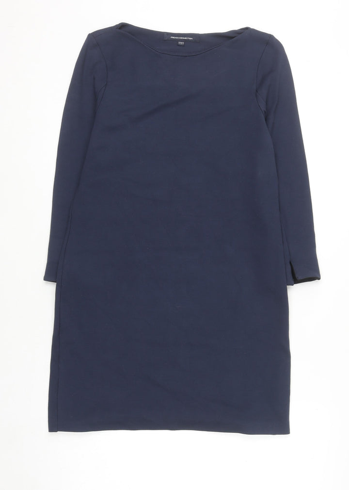 French Connection Women Blue Sheath Dress Size 8 Long Sleeve