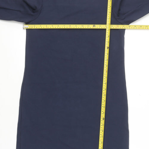French Connection Women Blue Sheath Dress Size 8 Long Sleeve