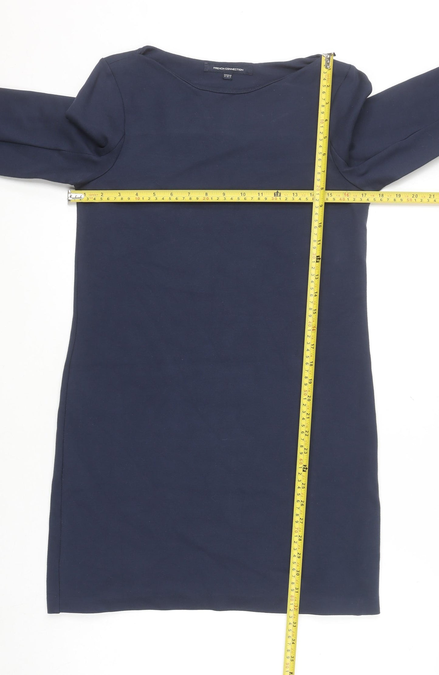 French Connection Women Blue Sheath Dress Size 8 Long Sleeve