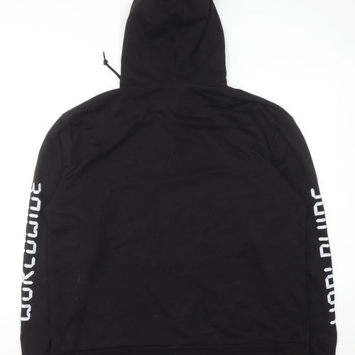 PrettyLittleThing Women Black Size 20 Pullover Hoodie Worldwide Graphic