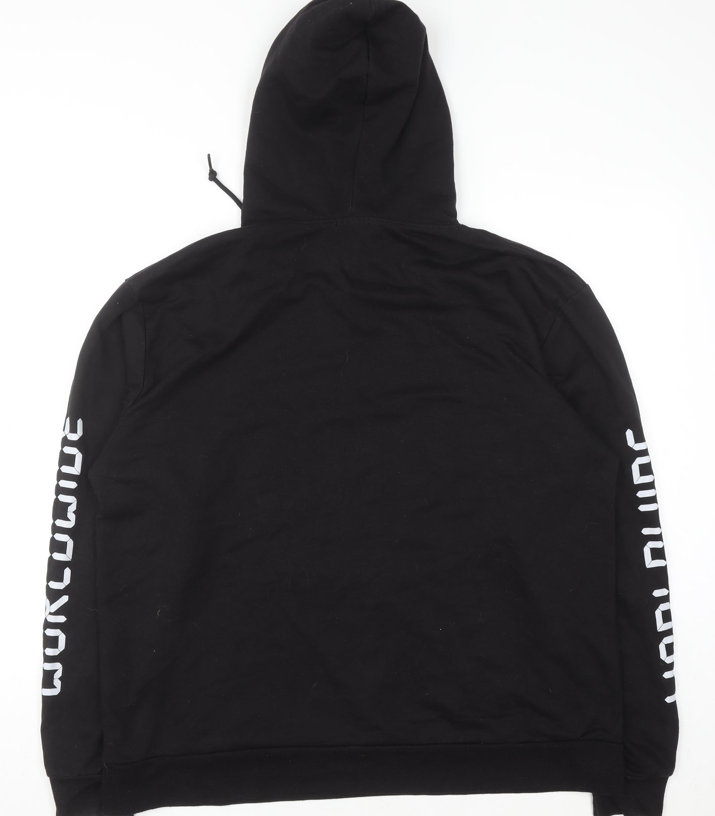PrettyLittleThing Women Black Size 20 Pullover Hoodie Worldwide Graphic
